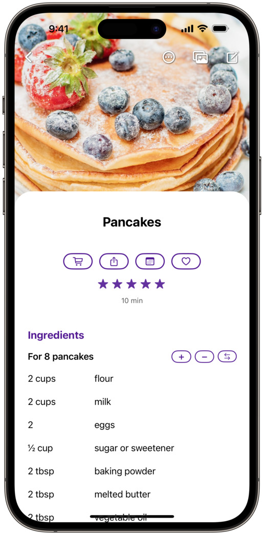 RecipeChef Recipe Manager for iPhone