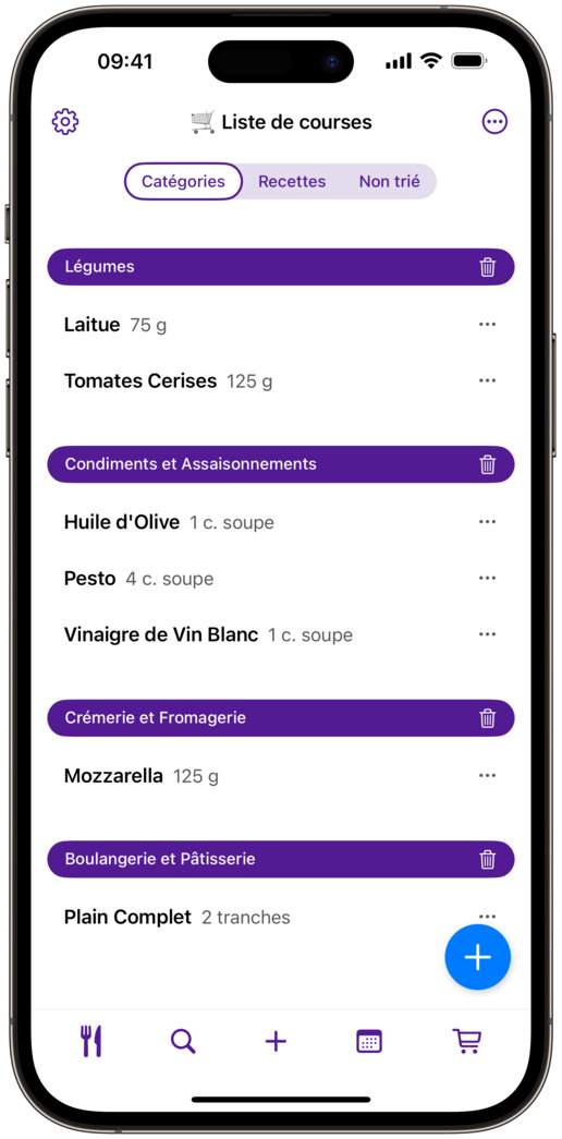 RecipeChef Grocery List for iPhone