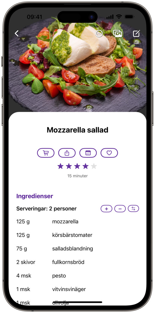 RecipeChef Cookbook app for iPhone