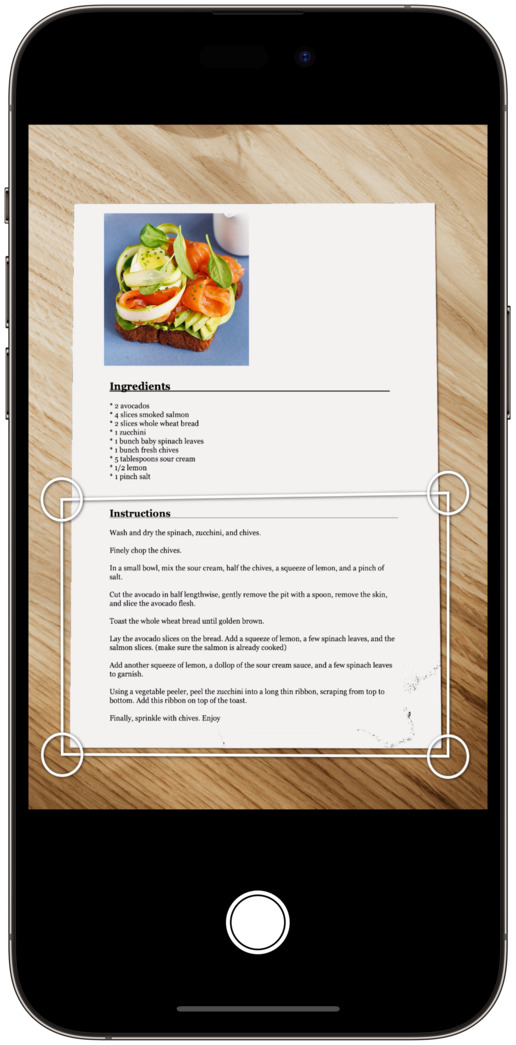 RecipeChef Scan Recipes for iPhone
